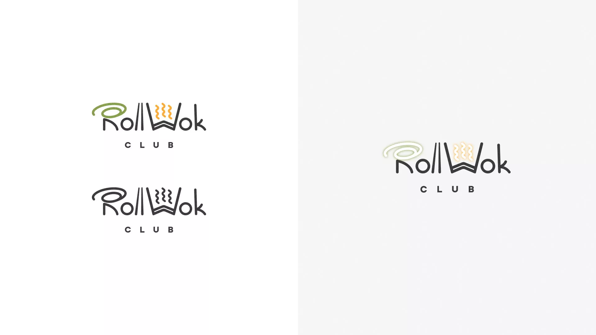 Разработка логотипа и фирменного стиля суши-бара «Roll Wok Club» в Гвардейске